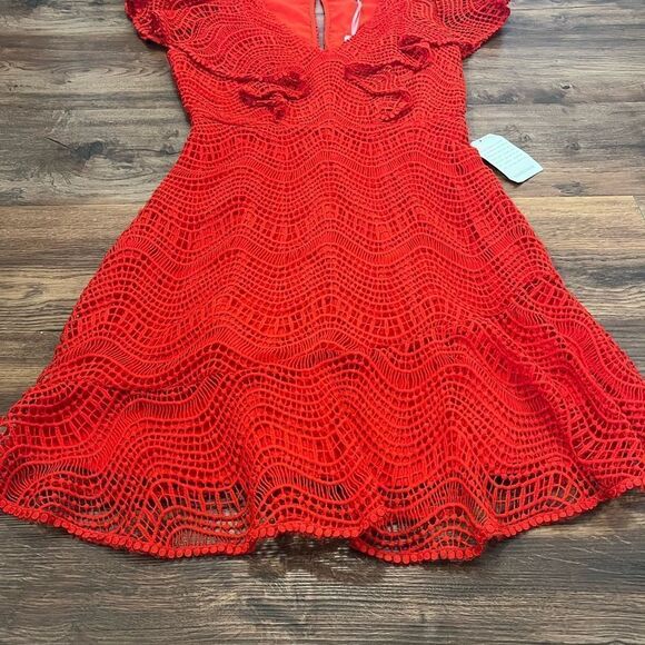 Chelsea28 Red Ruffle Mini Dress - Picture 4 of 12